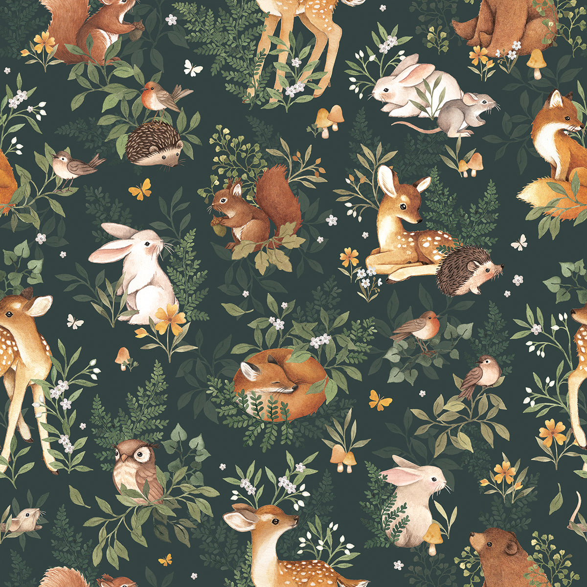 Animals of the wood wallpaper