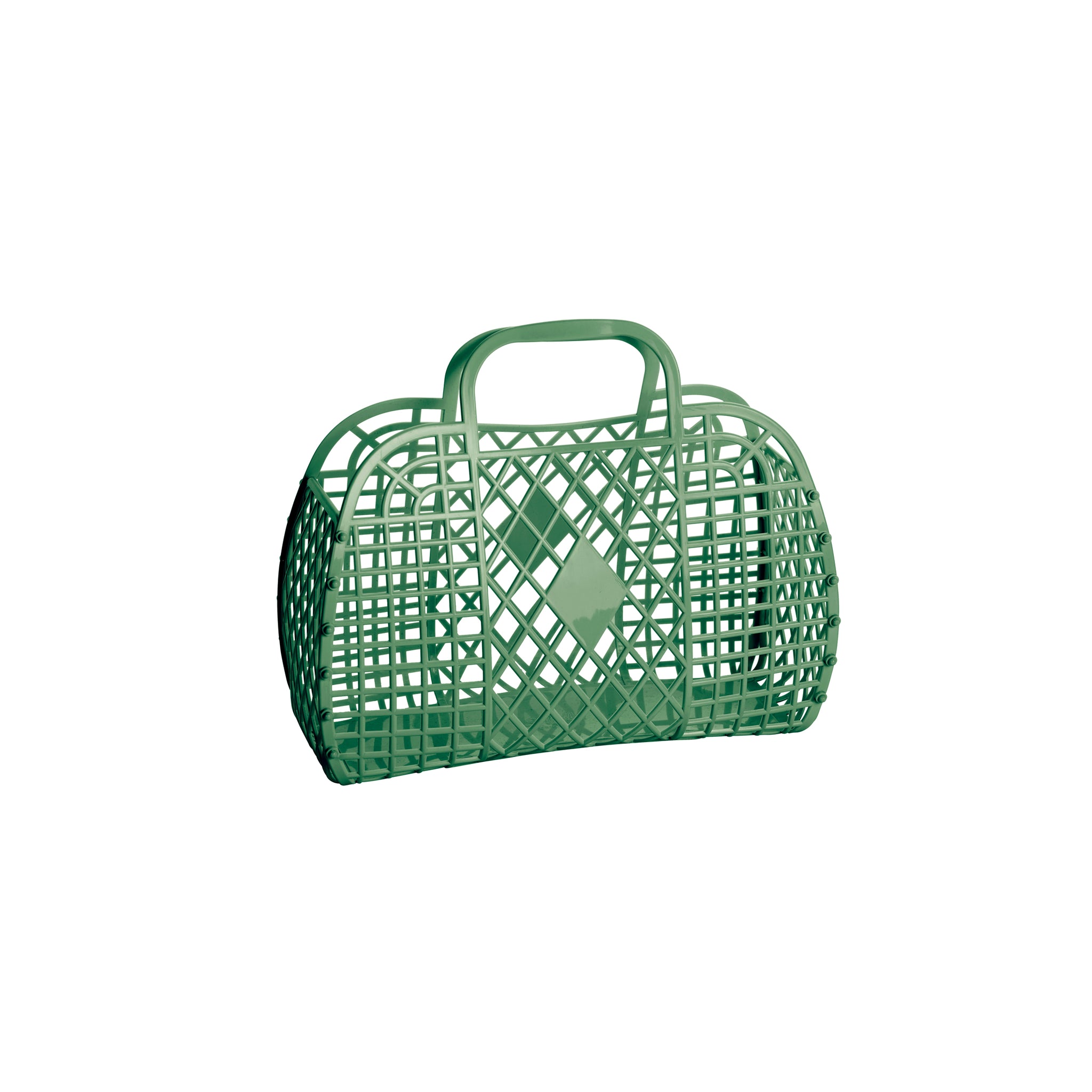 Small Olive Retro Basket Storage Sunjellies Bobby Rabbit